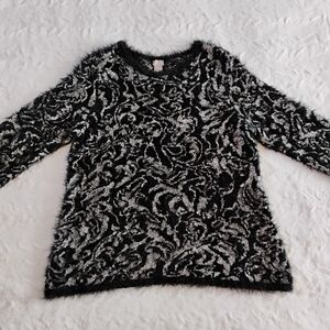 Chico's Eyelash Jacquard Print Sweater